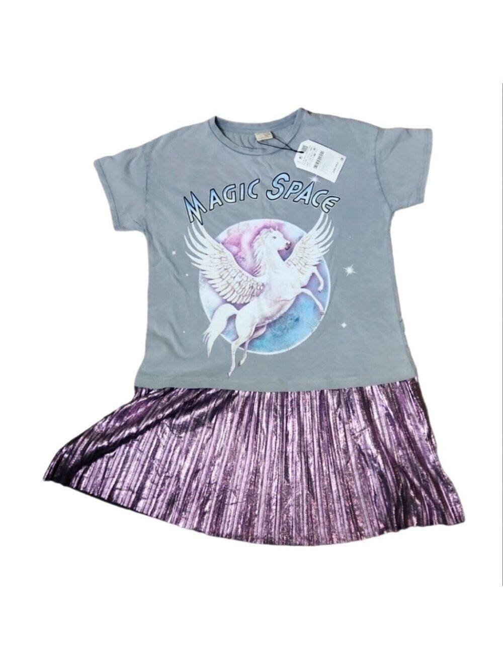 𝅺Zara Girls Dress Unicorn Casual Sparkle NWT